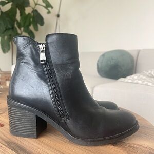 Black Aldo Leather Ankle Boots